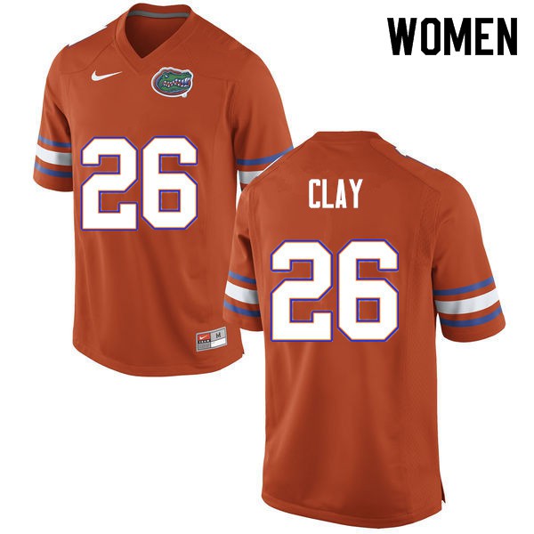 Women #26 Robert Clay Florida Gators College Football Jerseys Orange